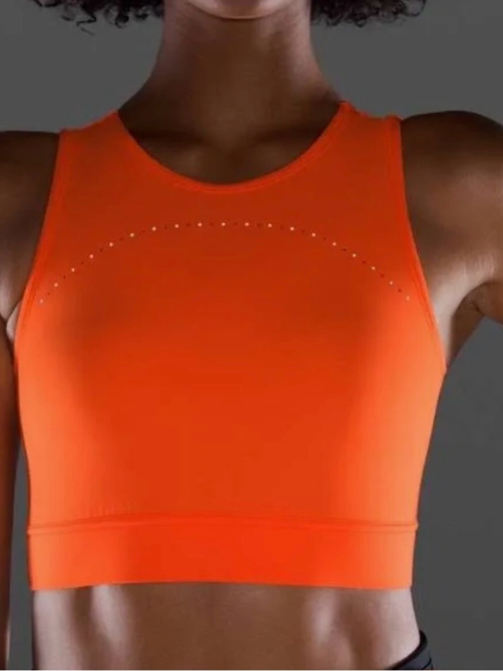 Lululemon Hotty Hot Neon Coral Cropped Athletic Tank Top 12